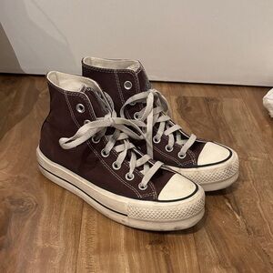 Converse High Top Platform brown sneakers